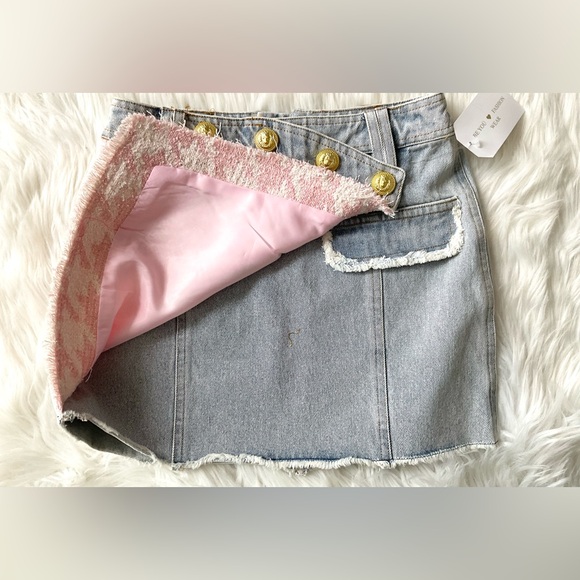 Pink tweed denim mini skirt 🩷 - Picture 6 of 10